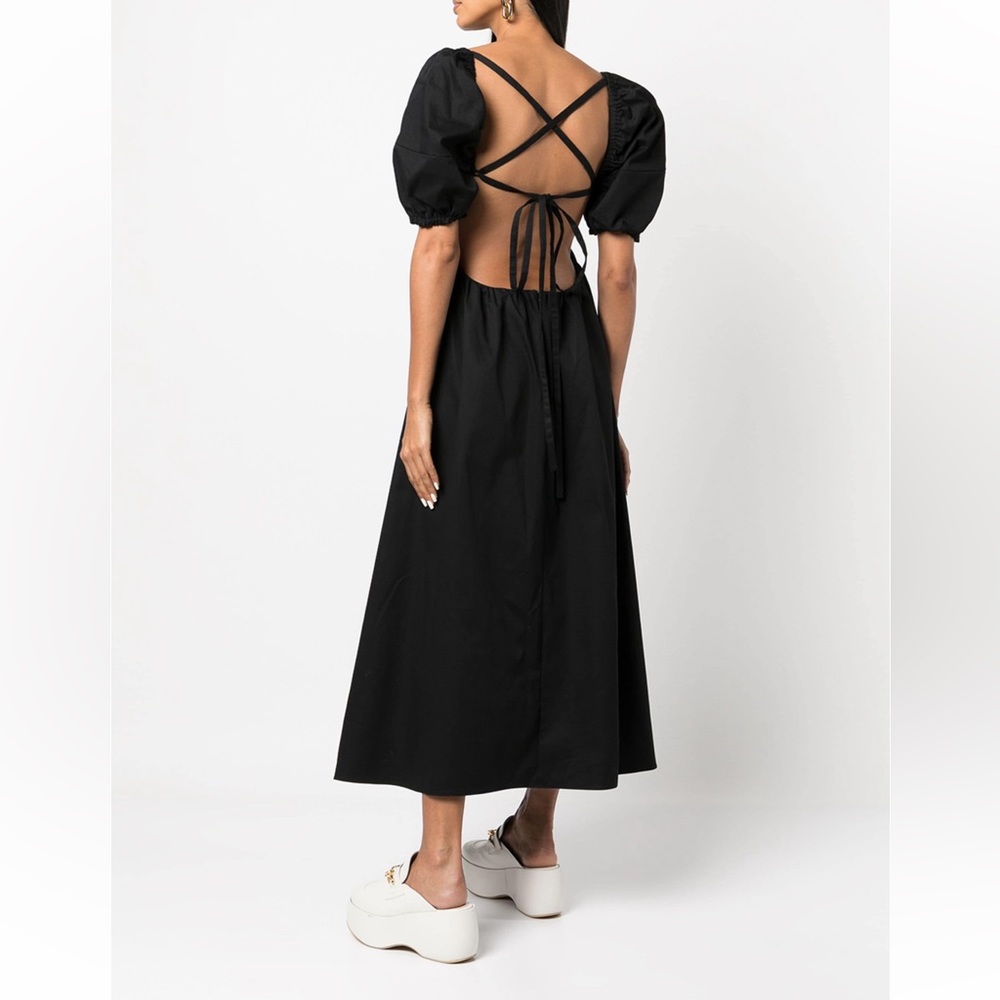 ROSSETA GETTY COTTON CORSET MIDI DRESS
